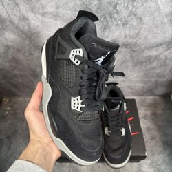 Size 9 Black Canvas Jordan 4 