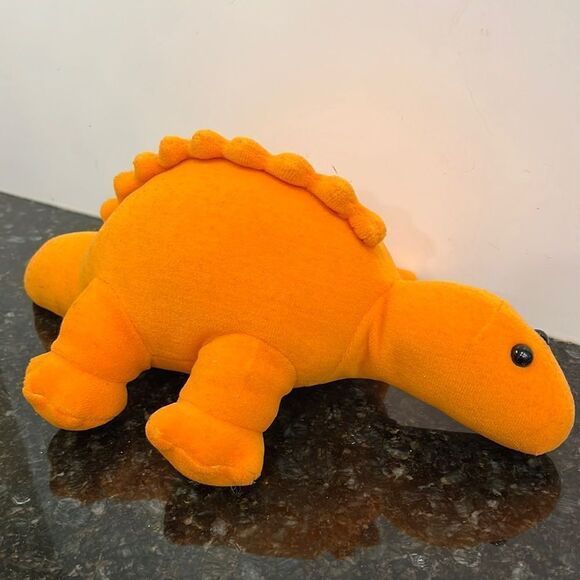 Velveteen Stegosaurus Dinosaur -Orange. Size 14”