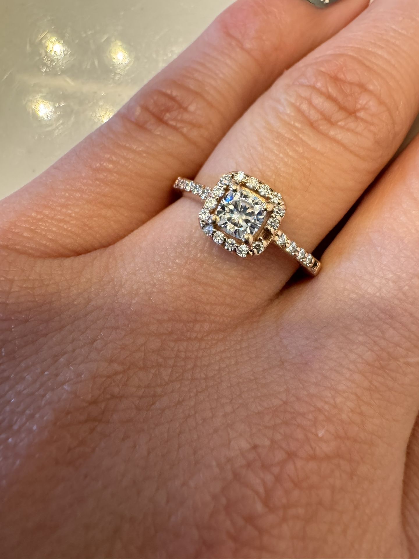 Lab Grown Diamond Ring Rose Gold 14k 