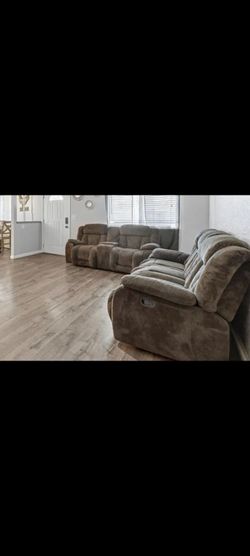 Brown couches