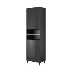 Black High Gloss Bookshelves 