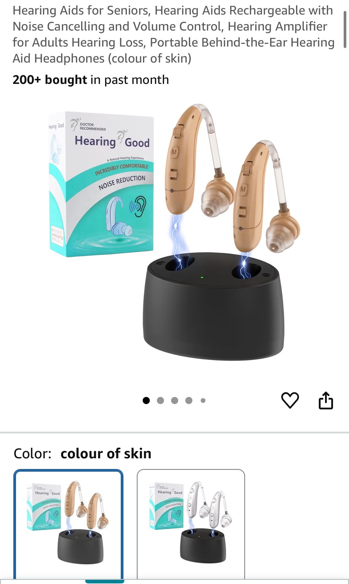 Hearing Aids for Seniors, Hearing Aids Rechargeable with Noise Cancelling and Volume Control, Hearing Amplifier for Adults Hearing Loss, Portable Behi