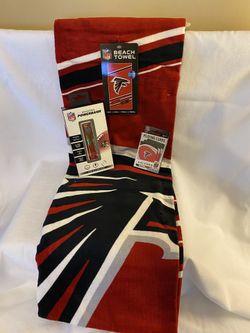 Atlanta Falcons beach towel playing cards portable power charger