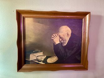Framed Grace Prayer Print in Wood Frame