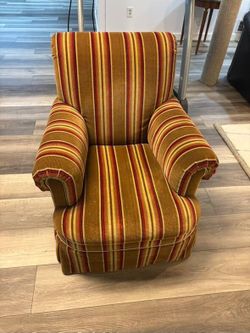 Striped upholstered chair