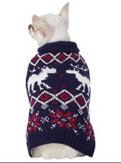 Frisco Moose Fair Isle Dog & Cat Sweater,Small