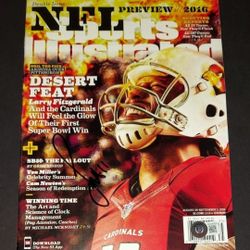 🔥 Larry Fitzgerald autographed Sports Illustrated Beckett COA🔥