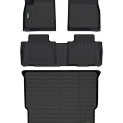 Floor Mats & Cargo Liner Set Fit for 2019-2025 Chevy Blazer (Not for EV) All Weather Protection TPE Anti-Slip Automotive Full Set Floor Liners Chevrol
