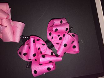Pretty pink Polk a dot bow