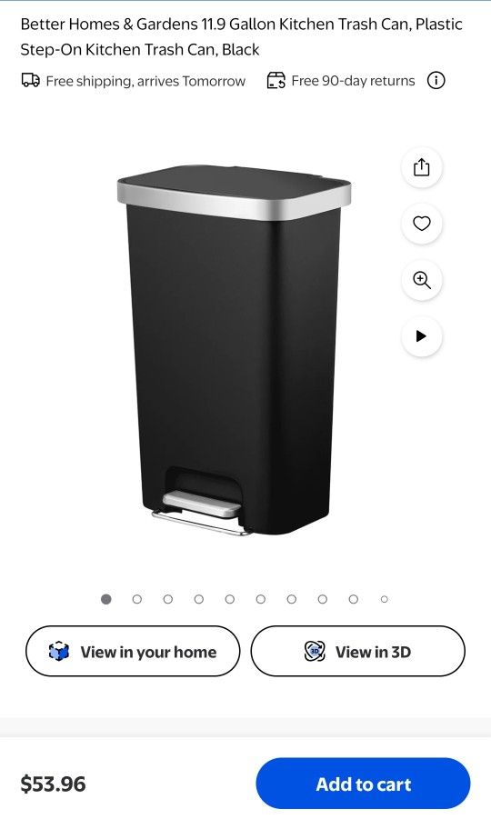Step Garbage Can (Black/Silver)