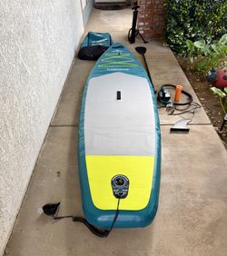 Quest Clearwater 10'4" Inflatable Stand Up Paddle Board w/ Electric Pump and more