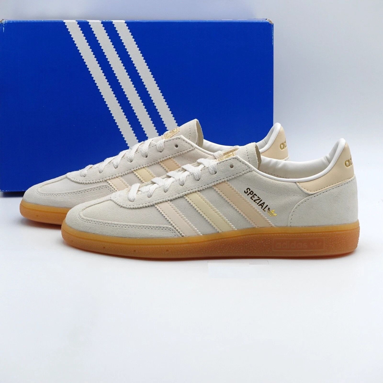 Women's Adidas Originals Handball Spezial Shoes - Wonder White Sand - Size 9, 9.5