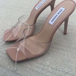 Clear Square Toe Heels Steve Madden Size 8