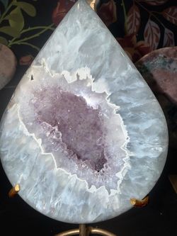 Amethyst Geode Teardrop Slice with Stand