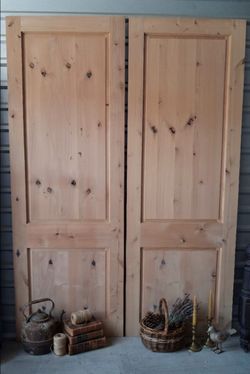 Two New Rustic Knotty Alder 2-Panel Square Top Solid Wood Doors 32x96

Woodport Doors
32 in. x 96 in. Rustic Knotty Alder 2-Panel Square Top Solid Woo
