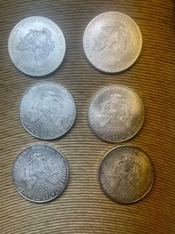 Six 2010 1 Oz Silver Eagles 