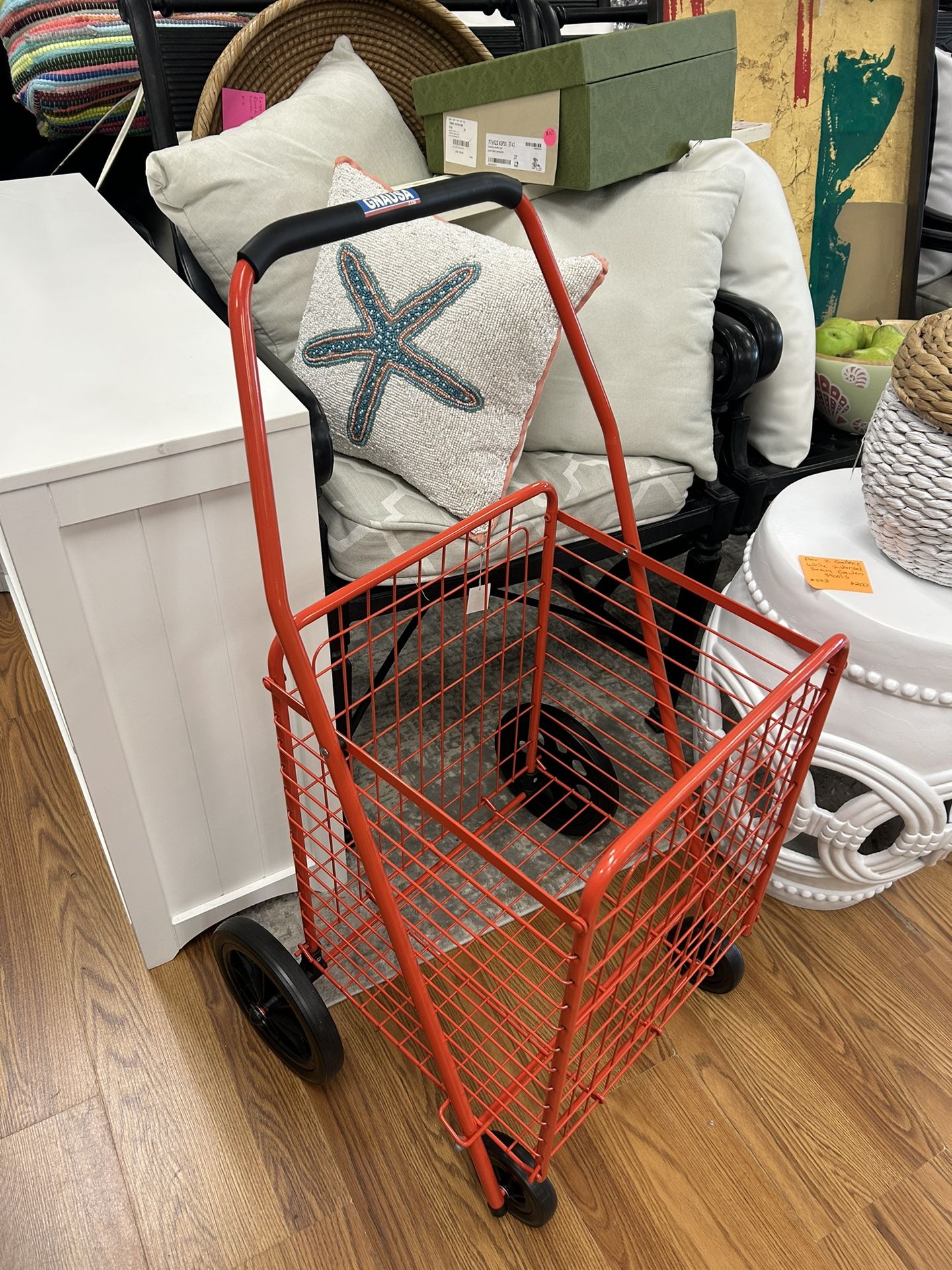 GNAUSA Red Folding Shopping Cart