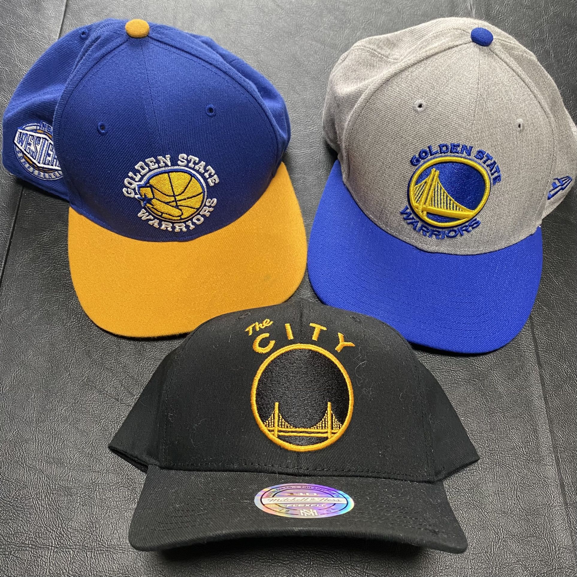Lot of 3 NBA Golden State Warriors Basketball Hats