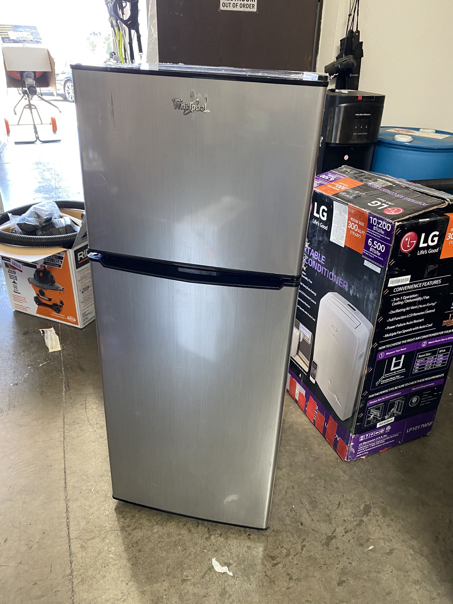 Whirlpool 4.6 Cu. Ft. Mini Refrigerator with Dual Door True Freezer in Stainless Look