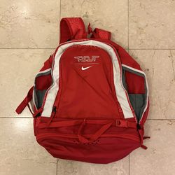 Red Nike Softball Backpack + Black Adidas Duffle Bag