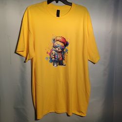 Men Large Colorful Bear T-shirt 