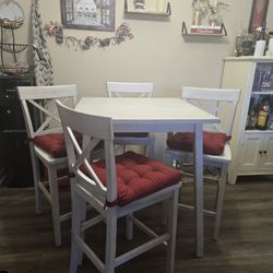 Bar Height Rustic Table And Stools 