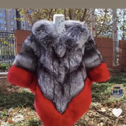 100%  Real Fox Fur Poncho (customized)