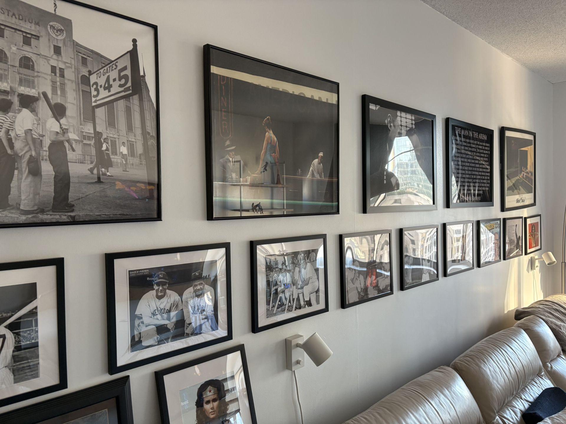 5 Big Picture 20”x 26” And 9 Smaller 10”x 14” Frames Yankees Desk Chair Table Nike Adidas Jerseys Bike Dresser Mirror Toys Weights Knicks Mets