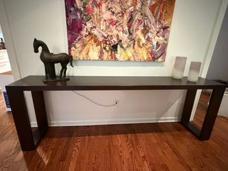 Dark Brown Wood Parsons Console Table