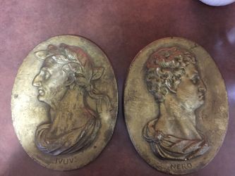 Antique hangable wall mount Roman busts