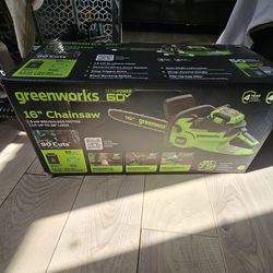 Brand New Greenworks 60V 16" Chainsaw Kit – $200