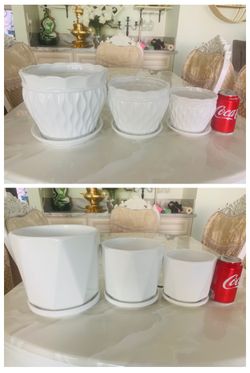 Set of 3 ceramic pots