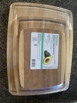 Stylewell Bamboo Set Of 3 Cutting Board Set 