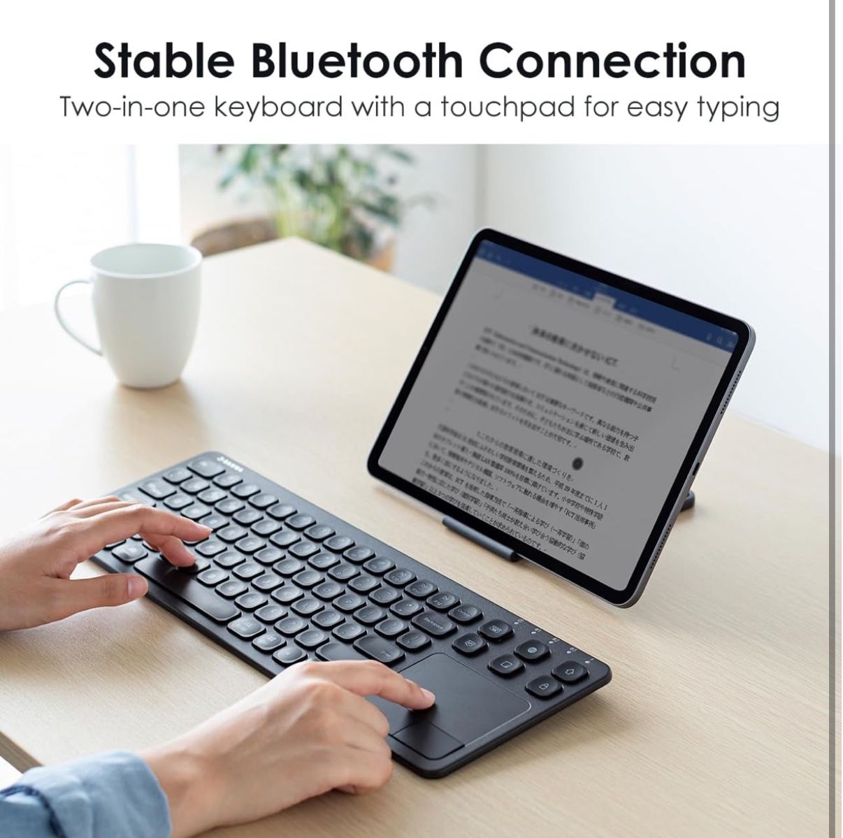 SANWA Multi Device Bluetooth Keyboard with Touchpad