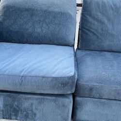 Oversized Blue Couch Loveseat