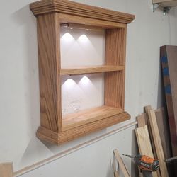 Solid Oak Display Shelf