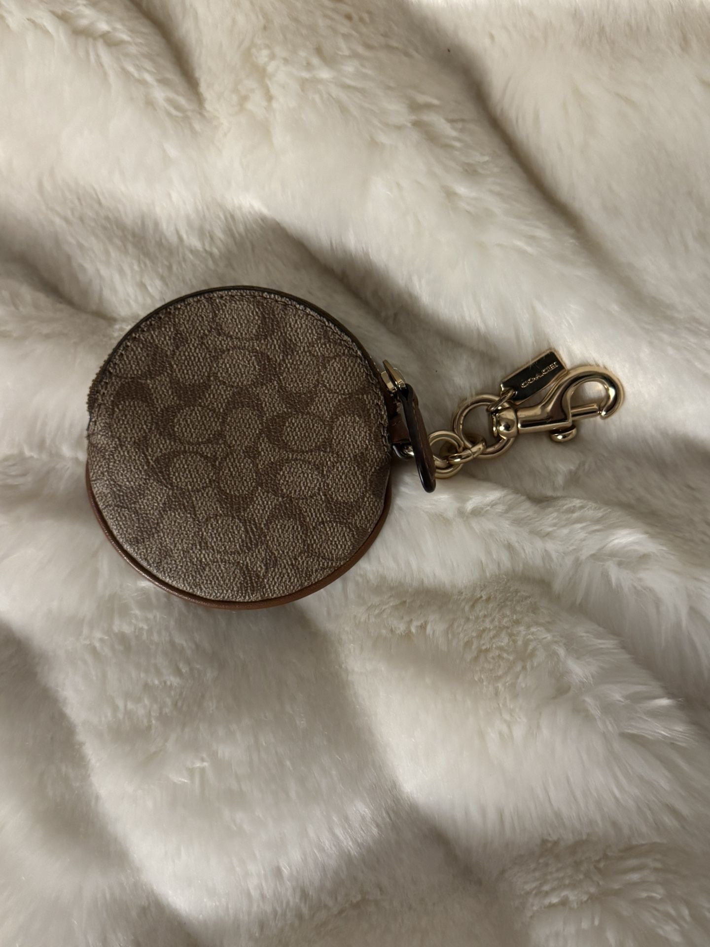 Leather Coach Keychain