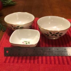 Lenox Bowl 2 Soup 5 1/2” Diameter  1 Square  4” across 