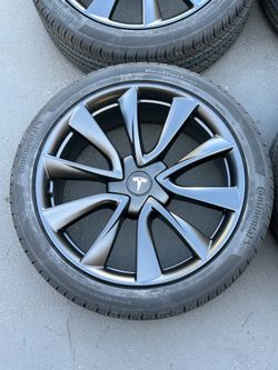 19” Tesla Model 3 factory wheels and tires Satin black new sensors