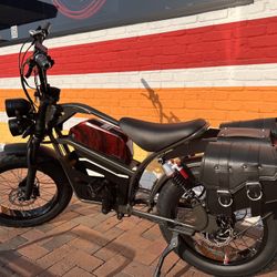 1500 Watt Electric Indy’N style Chopper Ebike, 33mph, Saddlebags, Metal Basket🔐FREE HEAVY DUTY 4ft Chain Lock W/Purchase