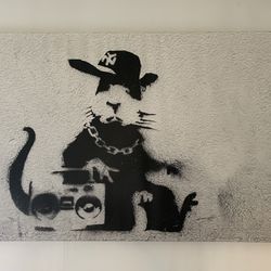 Banksy Hip Hop Rat Art Print Framed
