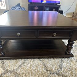 Solid Wood Coffee Table And End Table