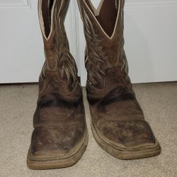 Justin western cowboy boots leather size 12 d worn m work