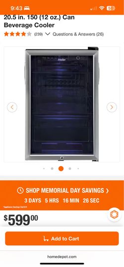 Beverage Cooler - 150 cans - Haier appliance