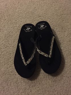 Ladies Beverly Hills Polo Club Black Rhinestone sandal
