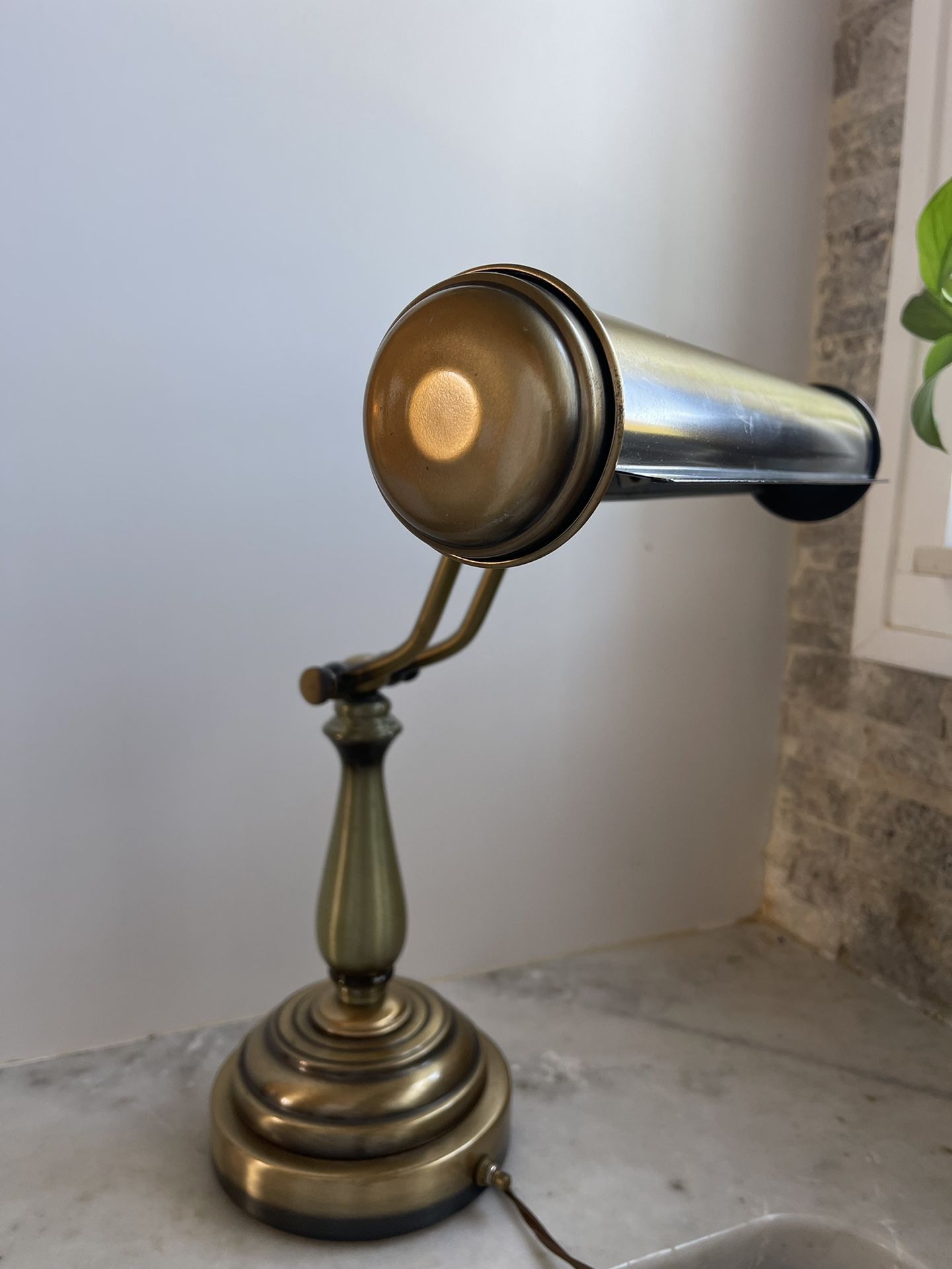 Vintage Brass Double Light, Adjustable Height Piano, Bankers Lamp, Desk Light, Home Table Lamp