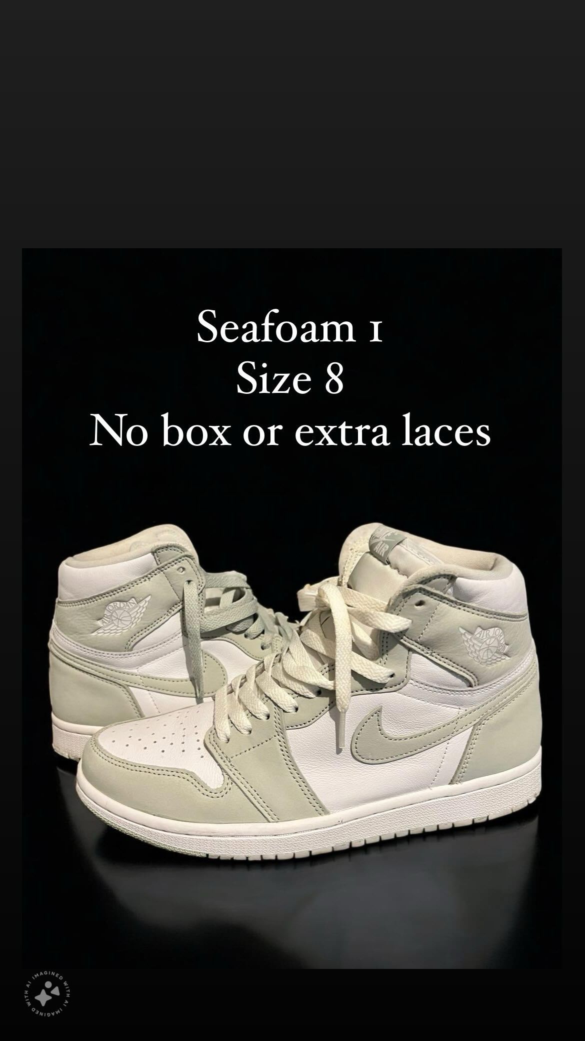 Nike Air Jordan Retro 1 Seafoam Size 8