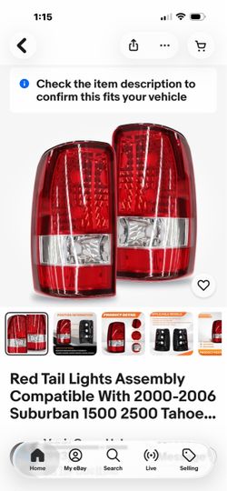 Red Tail Lights Assembly Pair 2000-2006 Suburban Tahoe
