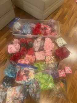 HUGE bulk lot flower stems / heads crafts
