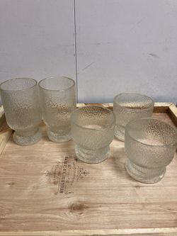 Vintage Glass Tumblers Glasses Mid Century Modern